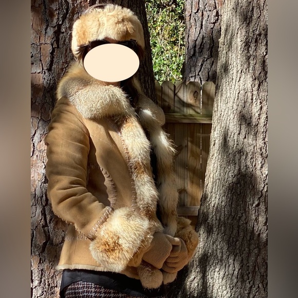 Shearling Lined Coat with Fur Trim - Picture 2 of 13